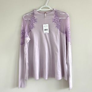 Free People Lilac Lace Tunic Long Sleeve